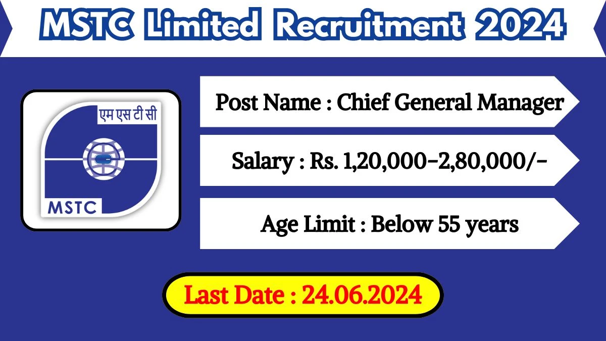 MSTC Limited Recruitment 2024 Check Post, Age Limit, Salary, Tenure, Qualification And Application Procedure