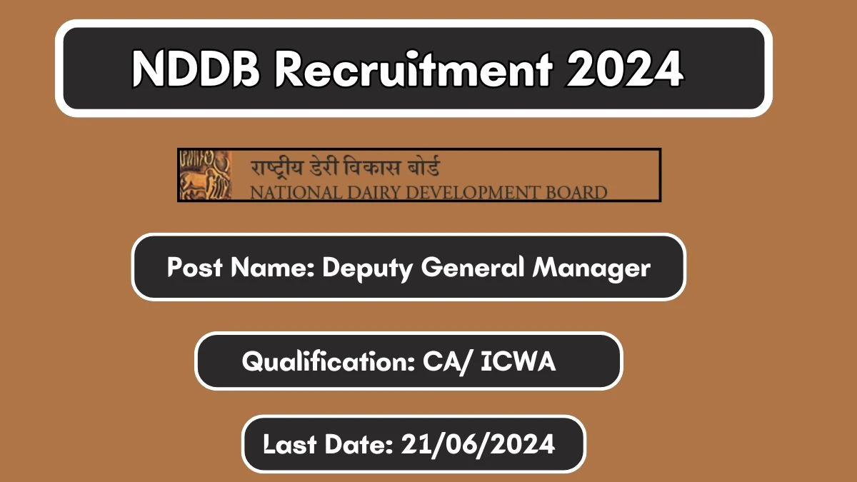 NDDB Recruitment 2024 New Notification Out, Check Post, Vacancies, Salary, Qualification, Age Limit and How to Apply