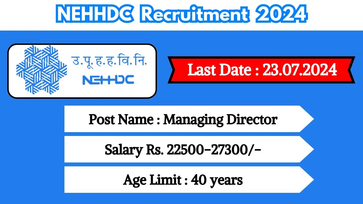 NEHHDC Recruitment 2024 Check Post, Age Limit, Qualification, Salary And How To Apply