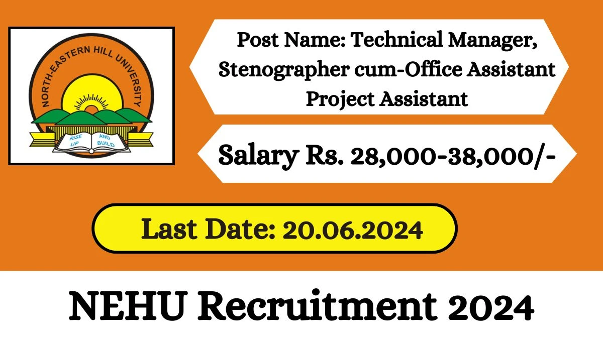 NEHU Recruitment 2024: Check Post, Salary, Age, Qualification And Application Procedure