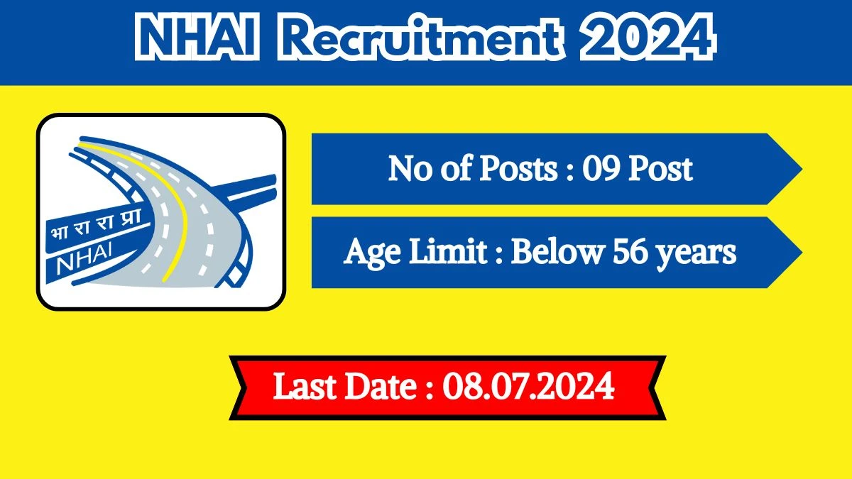 NHAI Recruitment 2024 Check Post, Eligibility Criteria, Salary And Other Vital Details