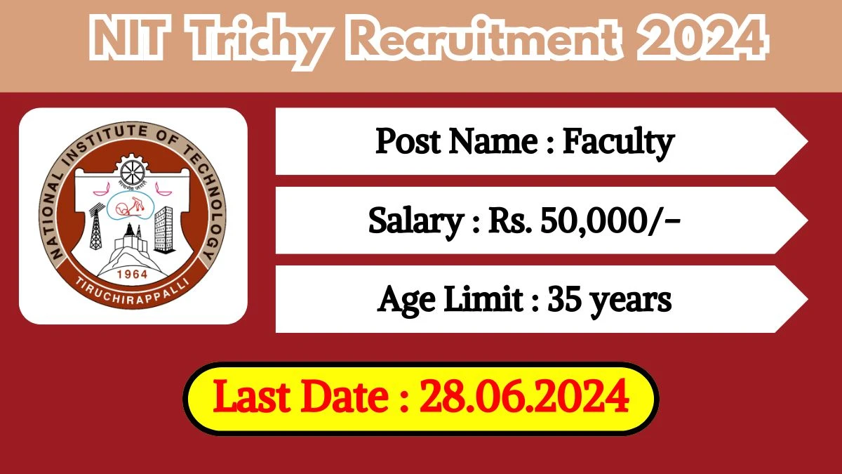 NIT Trichy Recruitment 2024 Check Post, Qualification, Salary, Selection Procedure And Apply Now