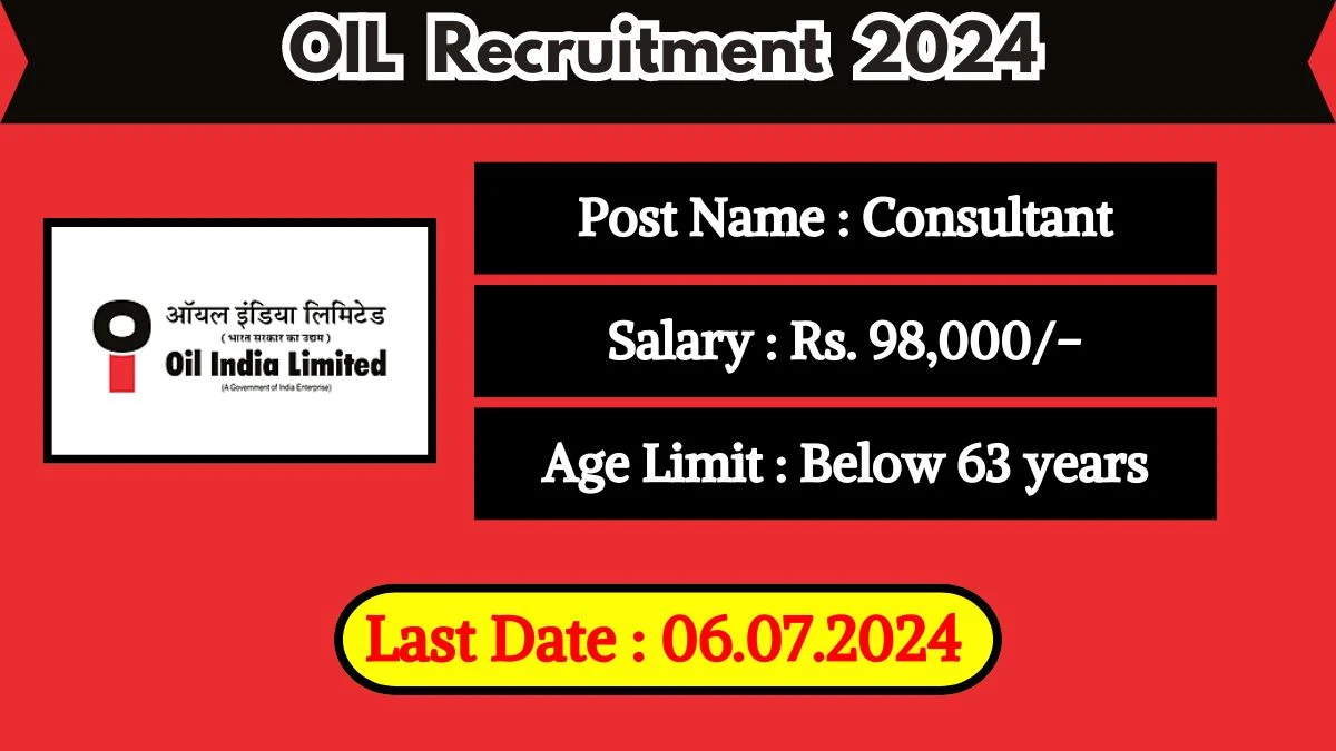 OIL Recruitment 2024 Check Post, Salary, Place Of Posting And How To Apply