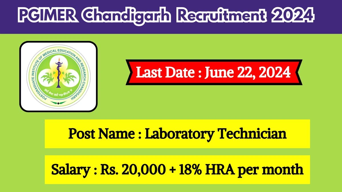 PGIMER Chandigarh Recruitment 2024 Check Posts, Qualification And How To Apply