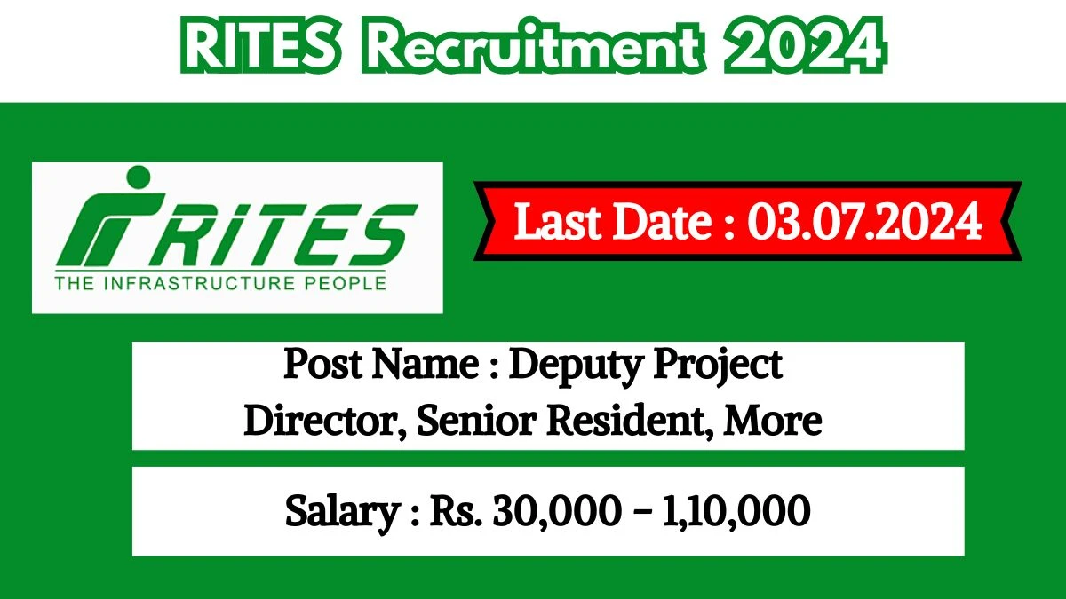 RITES Recruitment 2024 New Opportunity Out, Check Vacancy, Post, Qualification and Application Procedure