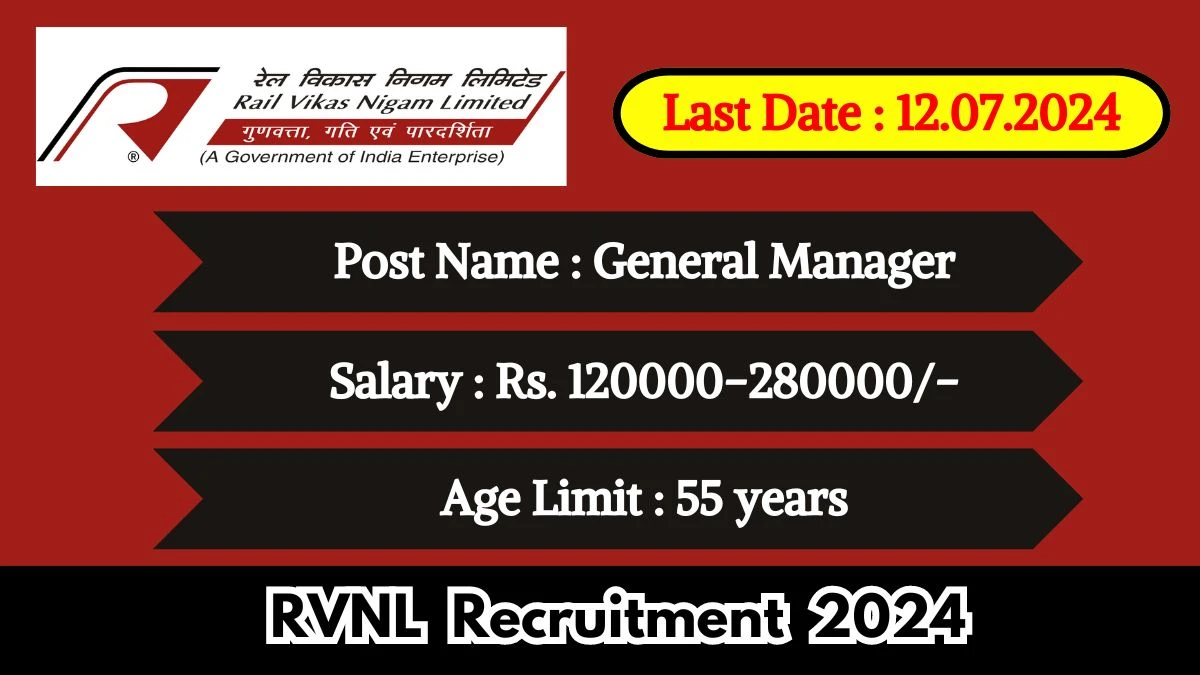 RVNL Recruitment 2024 Notification Out For Fresh Vacancies, Check Post, Salary, Place Of Posting And How To Apply