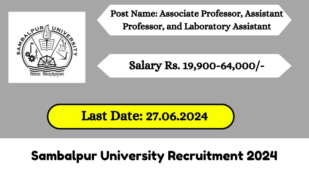 Sambalpur University Recruitment 2024 Check Posts, Vacancies, Qualification, Salary And Other Details