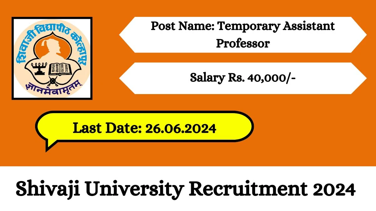 Shivaji University Recruitment 2024 Check Post, Age Limit, Salary And Application Procedure