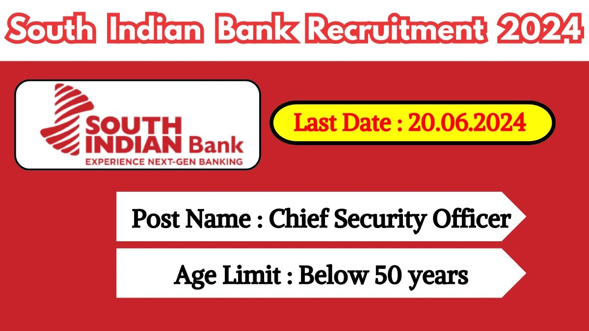 South Indian Bank Recruitment 2024 Notification Out, Check Post, Salary, Age, Qualification And Application Procedure