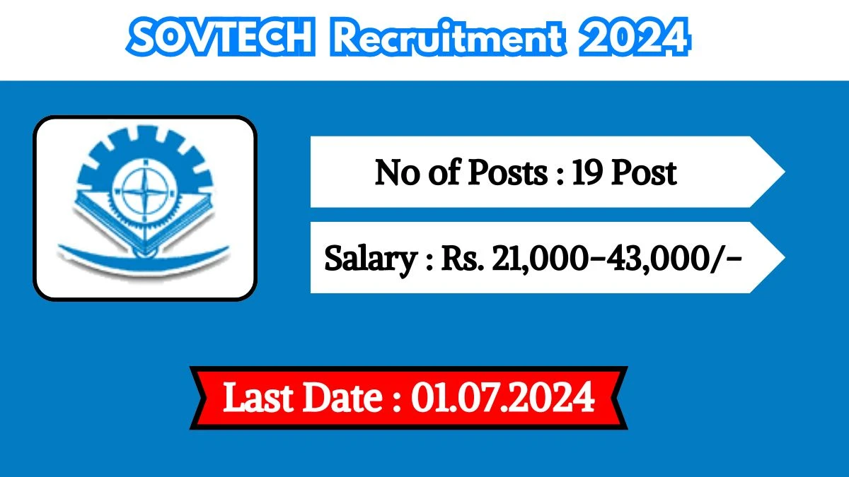 SOVTECH Recruitment 2024 - Latest Programmer and More Vacancies on 14 June 2024