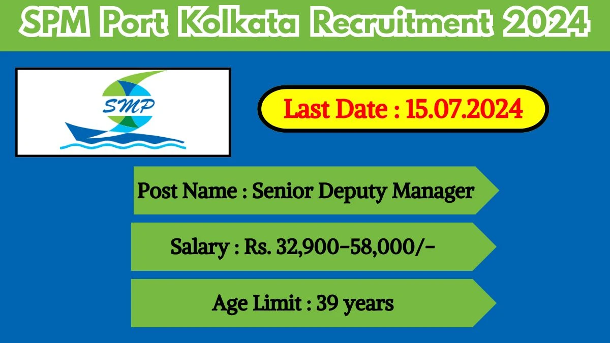 SPM Port Kolkata Recruitment 2024 Check Post, Salary, Age, Qualification And Other Important Details