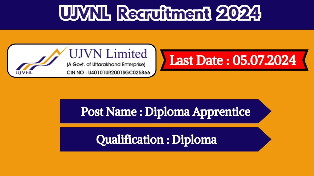 UJVNL Recruitment 2024 Apply Online for Diploma Apprentice Job Vacancy, Know Qualification, Age Limit, Salary, Apply Online Date