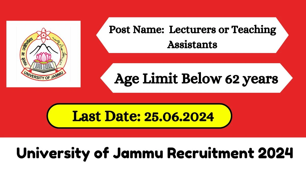 University of Jammu Recruitment 2024 Notification Out, Check Post, Age Limit, Salary, Qualification And Other Vital Details