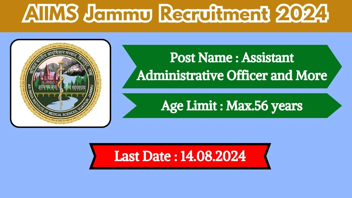 AIIMS Jammu Recruitment 2024 Notification Out For Various Posts Check Vacancies Salary And Other Vital Details