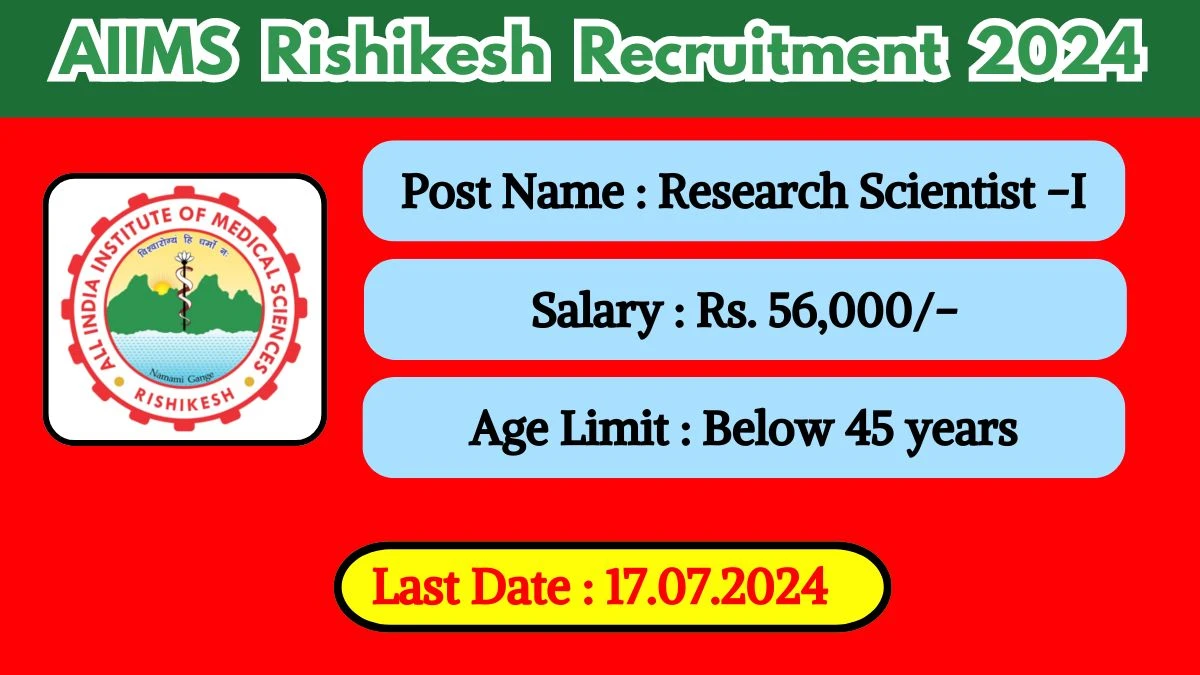 AIIMS Rishikesh Recruitment 2024 New Job Notification Out, Check Vacancies, Posts, Age And How To Apply