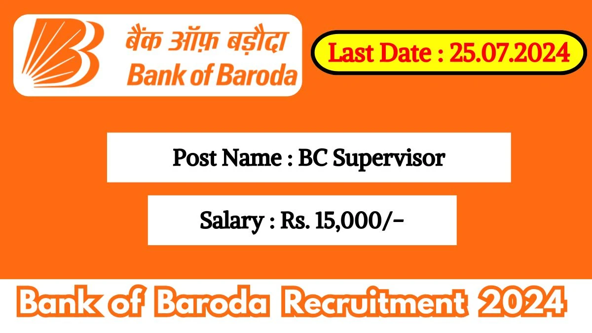 Bank of Baroda Recruitment 2024 New Opportunity Out, Check Posts, Age Limit, Qualification, Salary And How To Apply