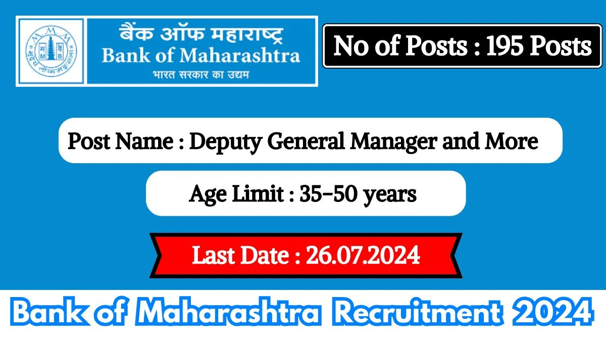 Bank of Maharashtra Recruitment 2024 Check Post, Salary, Age, Qualification And Procedure To Apply