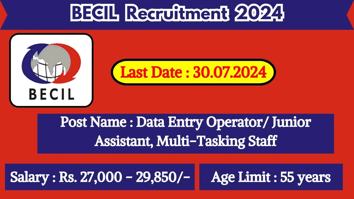 BECIL Recruitment 2024 New Notification Out, Check Post, Vacancies, Salary, Qualification, Age Limit and How to Apply