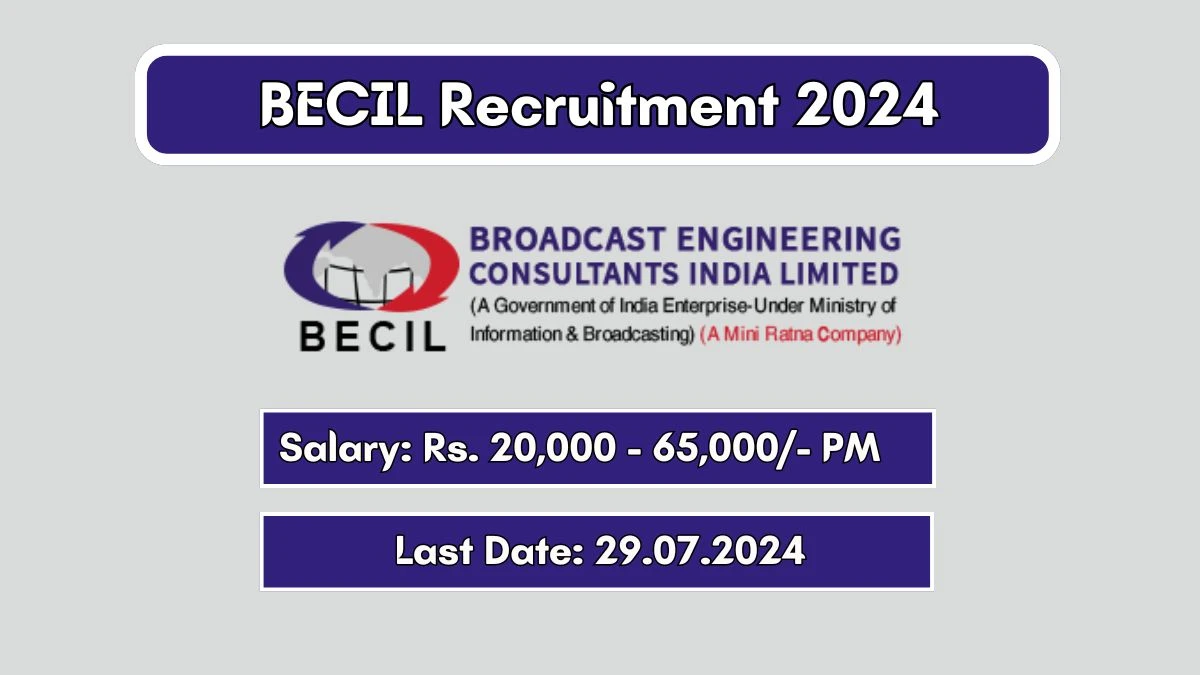 BECIL Recruitment 2024 New Notification Out, Check Post, Vacancies, Salary, Qualification, Age Limit and How to Apply