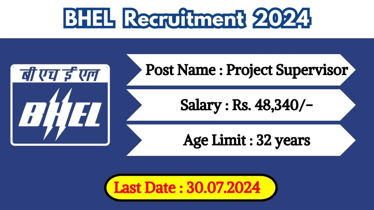 BHEL Recruitment 2024 Notification Out, Check Post, Vacancies, Qualification, Salary And Process To Apply