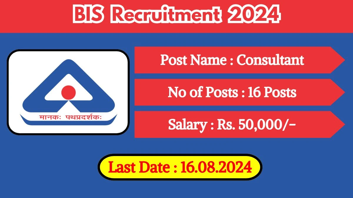 BIS Recruitment 2024 Check Post Salary Eligibility Criteria And Procedure To Apply