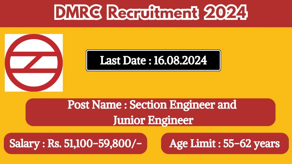 DMRC Recruitment 2024 Check Post Age Limit Eligibility Criteria And Other Related Details