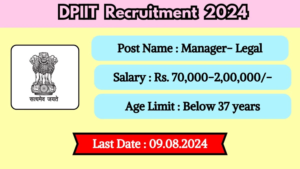 DPIIT Recruitment 2024 Check Out Post Detail Here And Apply Now