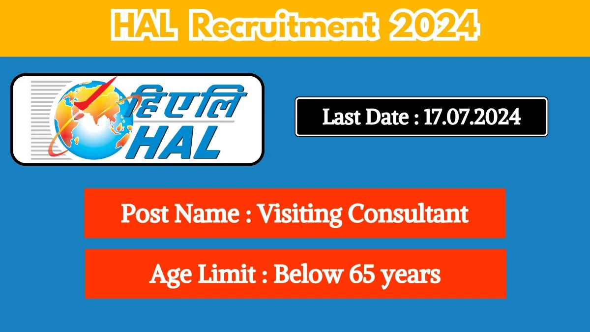 HAL Recruitment 2024 Check Post, Vacancies, Age, Salary, Place Of Posting And Application Details