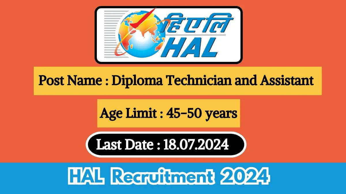 HAL Recruitment 2024 New Notification Out, Check Post, Salary, Age, Qualification And Other Important Information