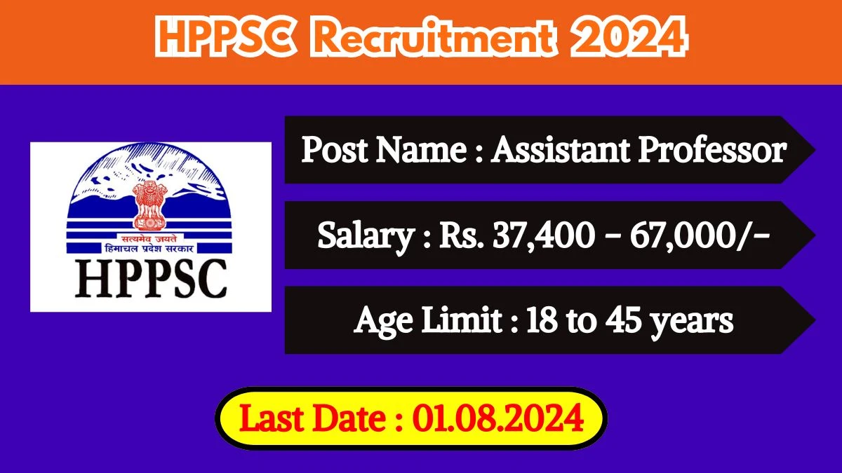 HPPSC Recruitment 2024 - Latest Assistant Professor Vacancies on 17 July 2024