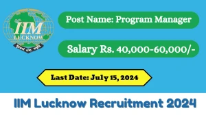 IIM Lucknow Recruitment 2024 New Application Out, Check Post, Salary, Age, Qualification And Procedure To Apply