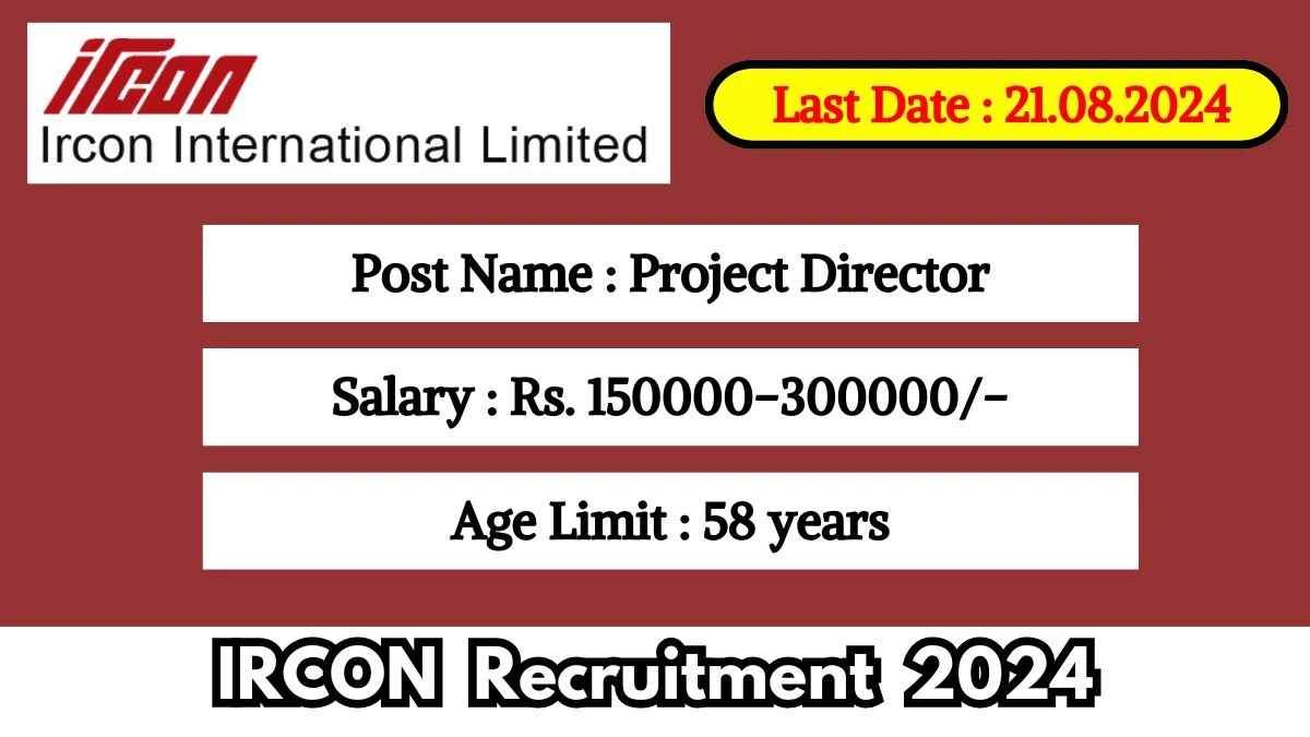 IRCON Recruitment 2024 Check Position Salary Age Qualification And Procedure To Apply