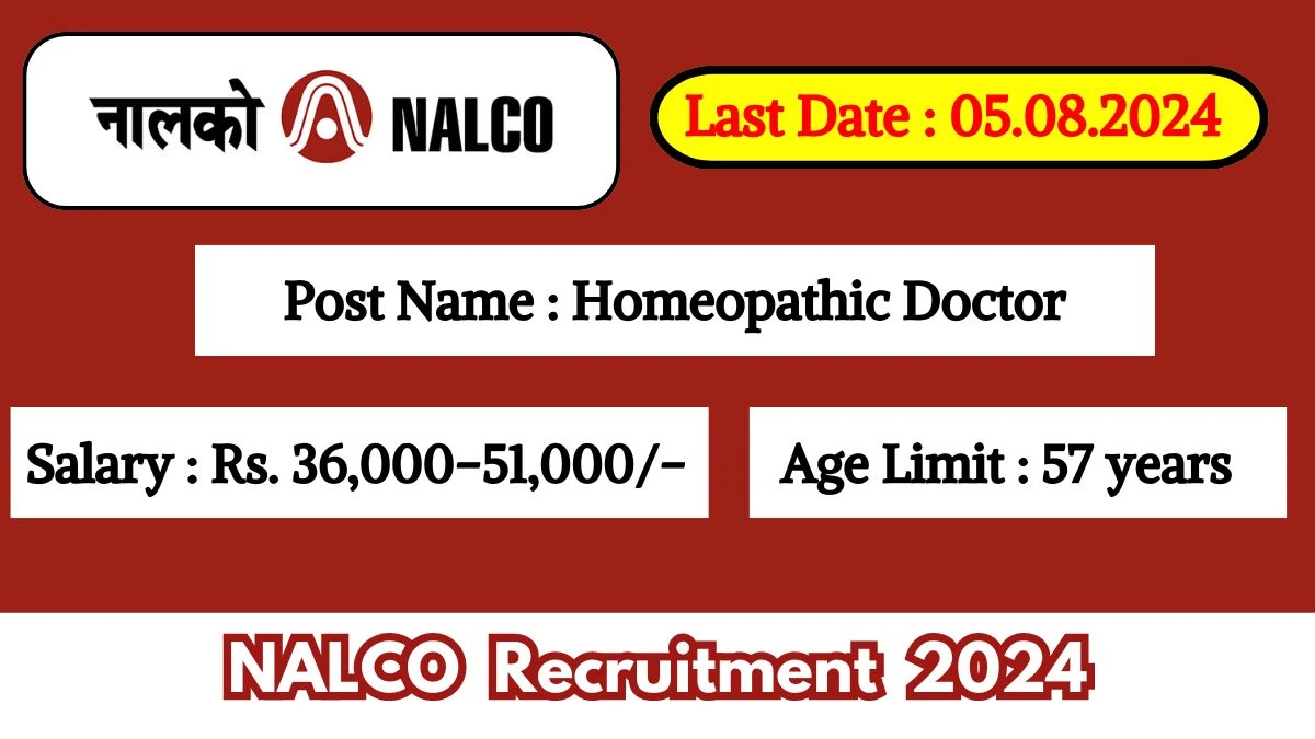 NALCO Recruitment 2024 Notification Out For Vacancies, Check Out Post Details And Apply Now