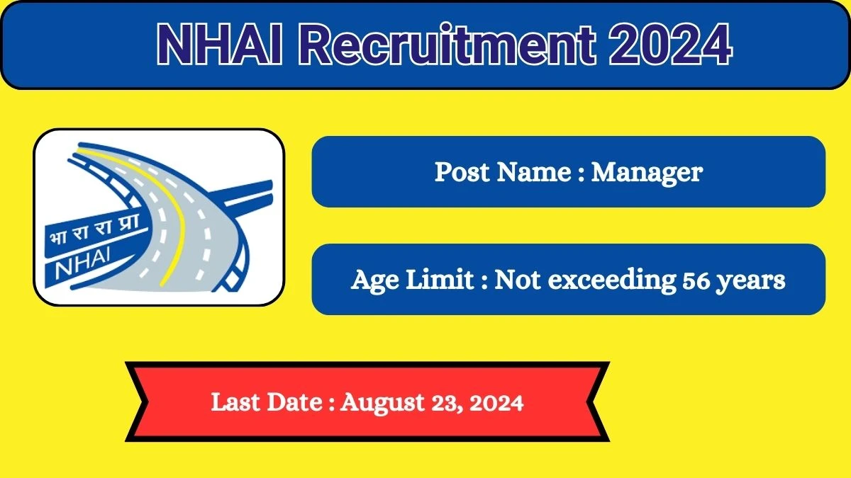 NHAI Recruitment 2024: Check Vacancies for Manager Job Notification, Apply Online