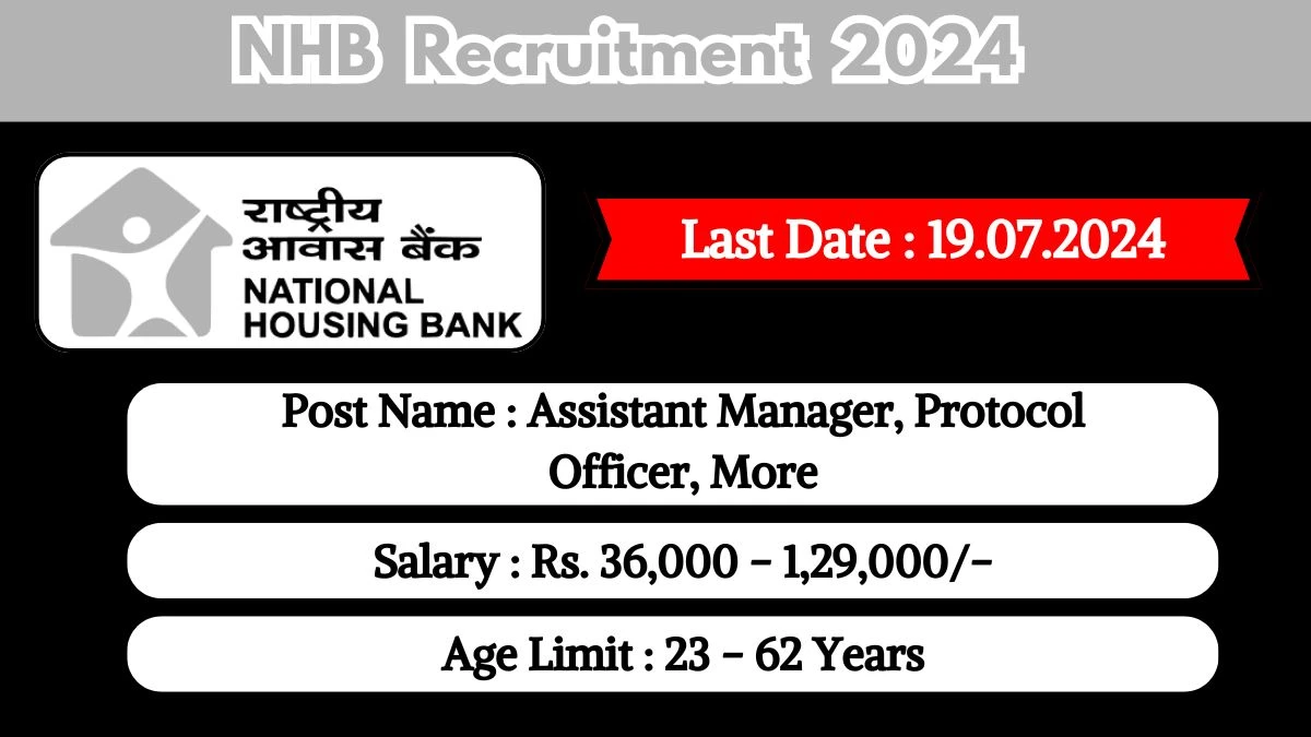 NHB Recruitment 2024 Monthly Salary Up To 1,29,000, Check Posts, Vacancies, Qualification, Age, Selection Process and How To Apply