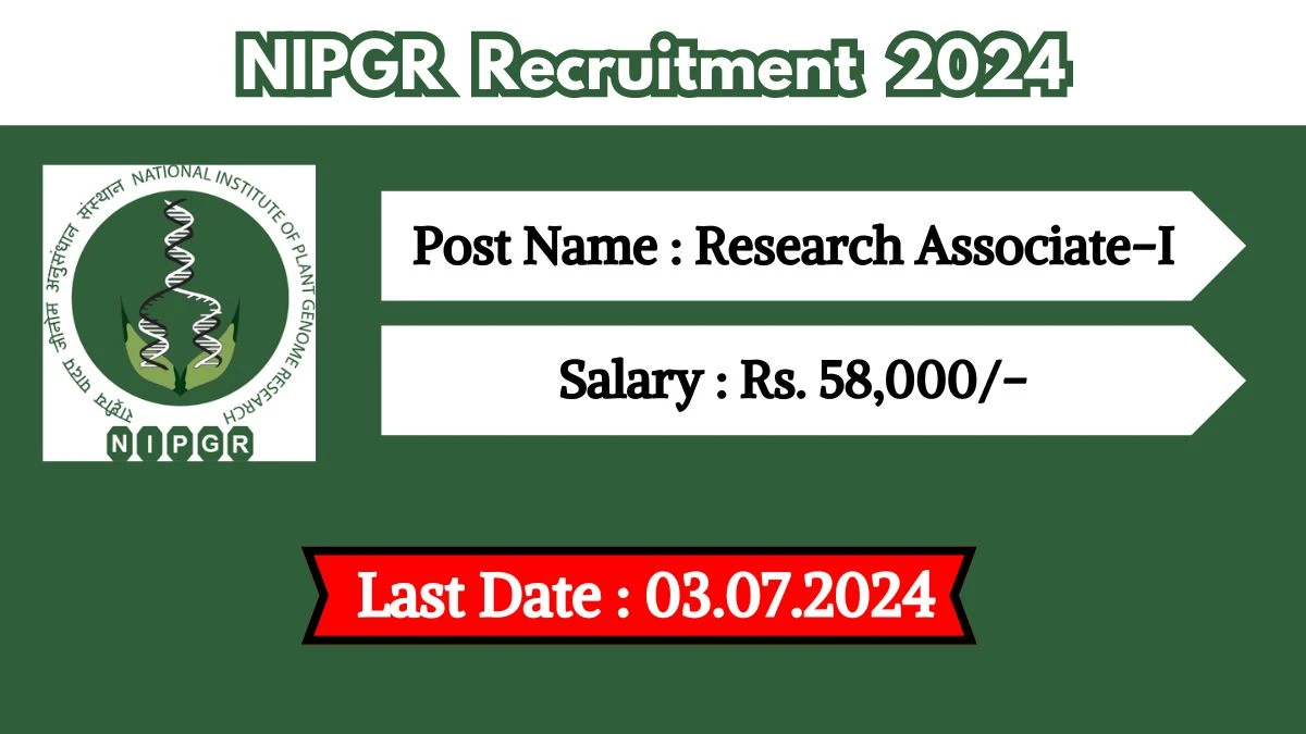 NIPGR Recruitment 2024 - Latest Research Associate-I on 19 June 2024