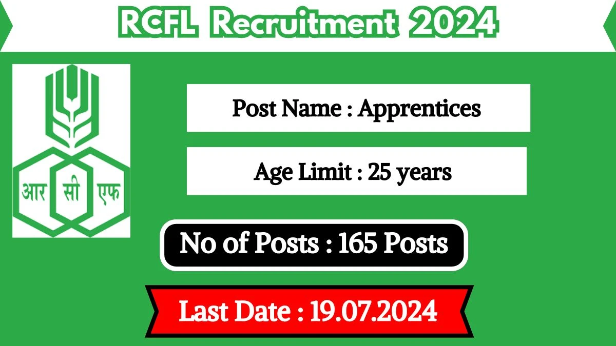 RCFL Recruitment 2024 Notification Out, Check Posts, Qualification, Salary, And How To Apply