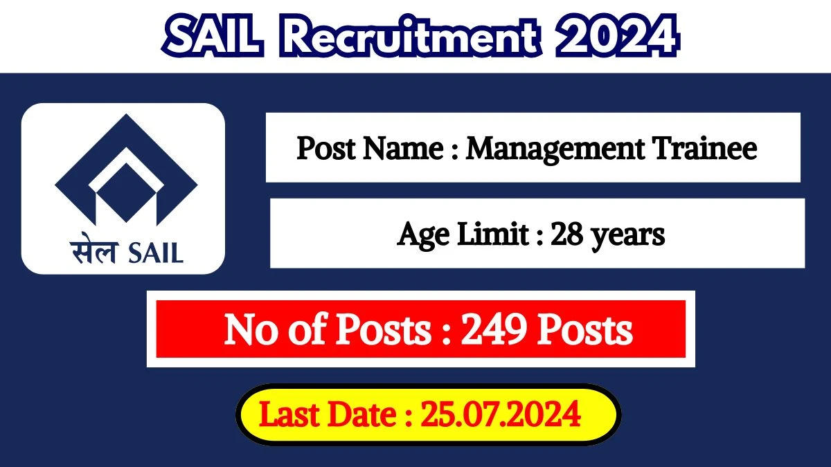 SAIL Recruitment 2024 Check Post, Age Limit, Educational Qualification, Remuneration And Selection Process