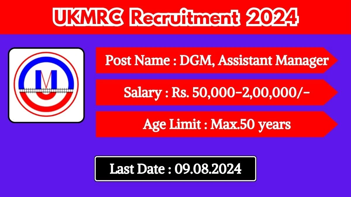 UKMRC Recruitment 2024 Check Out Post Details Age Limit Qualification Salary And How To Apply