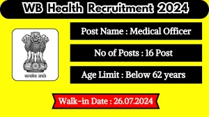 WB Health Recruitment 2024 Walk-In Interviews for Medical Officer and More Vacancies on July 26, 2024