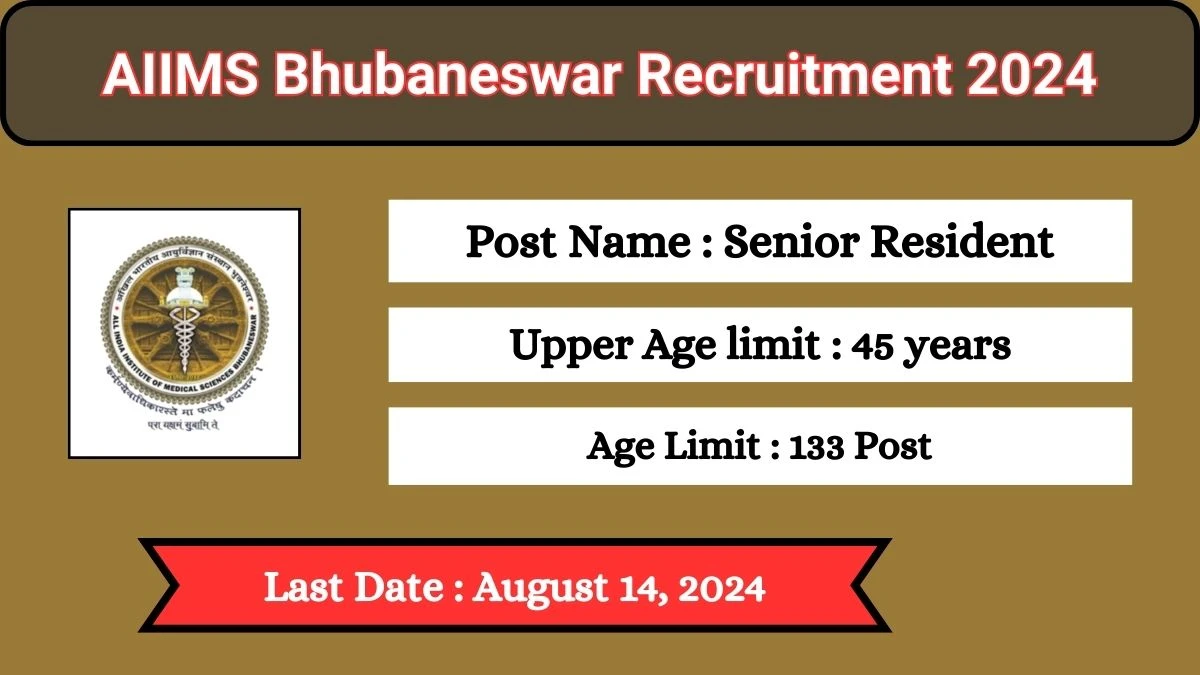 AIIMS Bhubaneswar Recruitment 2024 Monthly Salary Up To 67700, Check Post, Qualification, Age, Selection Process And Process To Apply