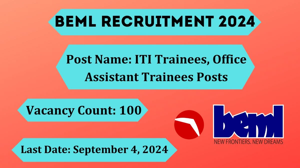 BEML Recruitment 2024 Check Post, Age Limit, Qualification, Salary And Other Important Details