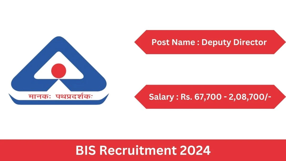 BIS Recruitment 2024 Notification Out Deputy Director, Check Eligibility at bis.gov.in