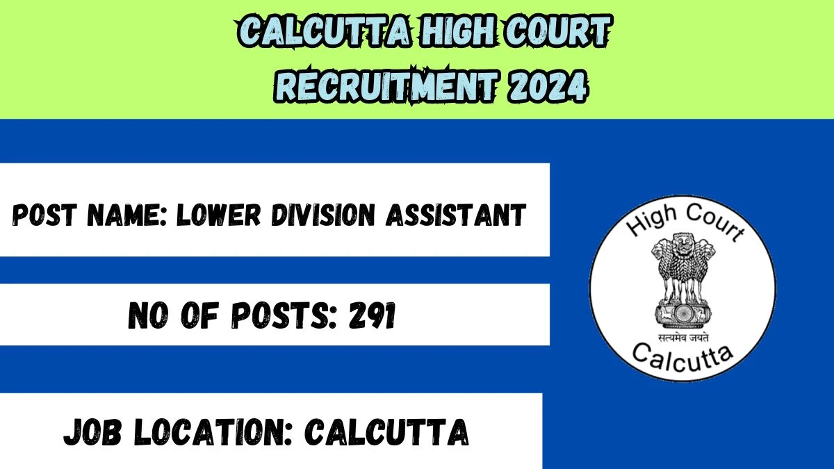 Calcutta High Court Recruitment 2024 Check Posts, Age Limit, Remuneration And Other Information