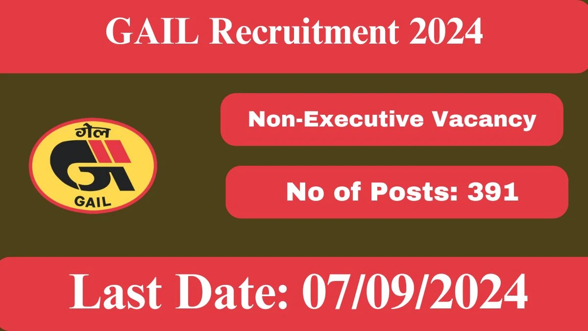 GAIL Recruitment 2024 - Latest Non-Executive Vacancies on Aug 07, 2024