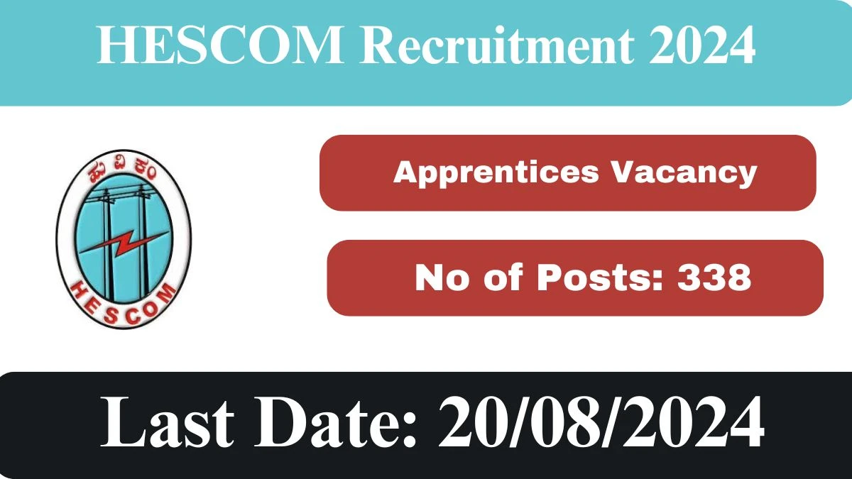 HESCOM Recruitment 2024 - Latest Apprentices Vacancies on 13 August 2024