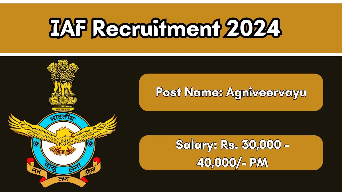 IAF Recruitment 2024 New Notification Out, Check Post, Vacancies, Salary, Qualification, Age Limit and How to Apply