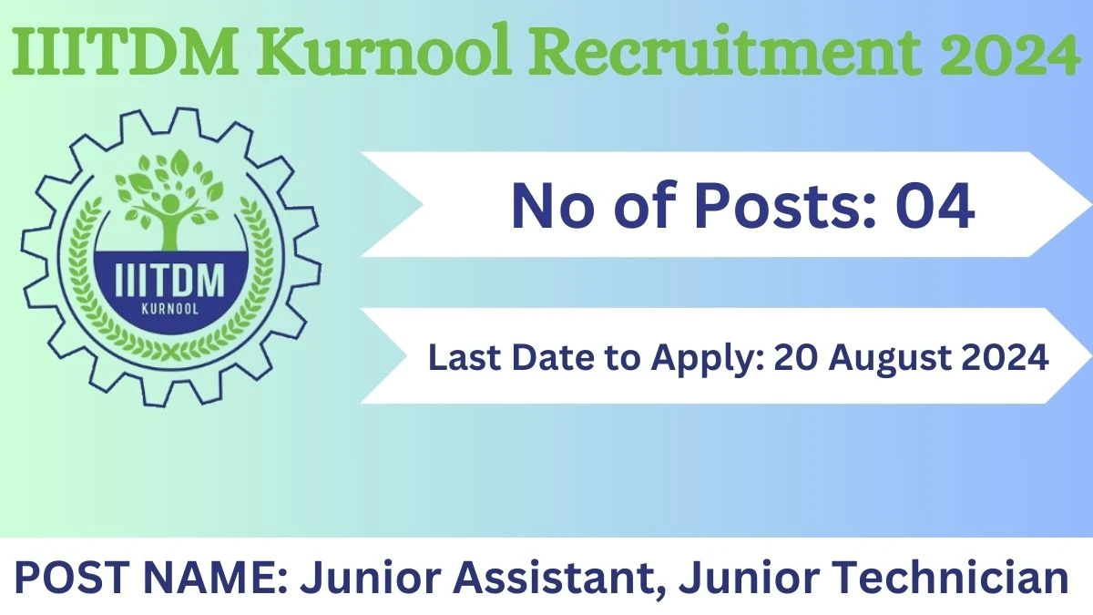 IIITDM Kurnool Recruitment 2024 Check Post, Age Limit, Qualification, Salary, And Other Important Details