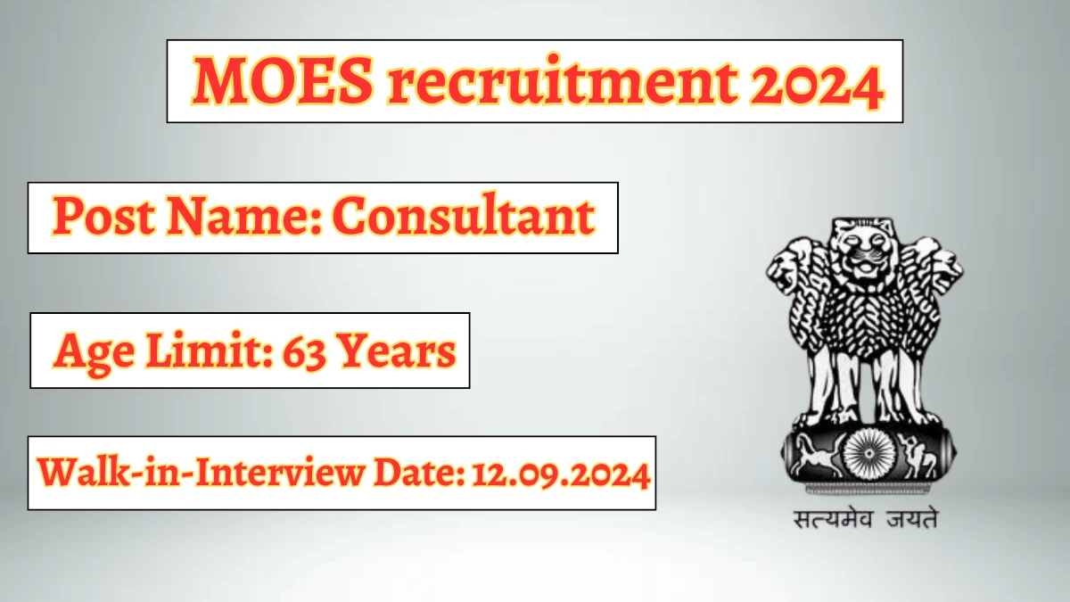 MOES recruitment 2024 Walk-In Interviews for Consultant on September 12, 2024