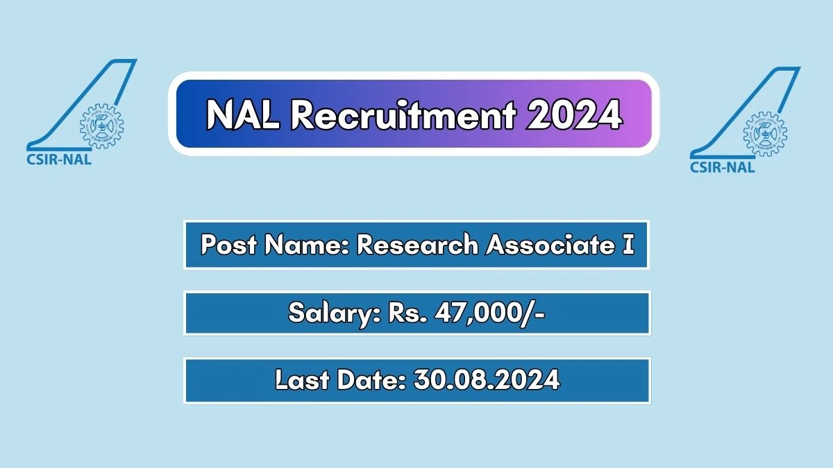 NAL Recruitment 2024 Monthly Salary Up To 47,000, Check Posts, Vacancies, Qualification, Age, Selection Process and How To Apply